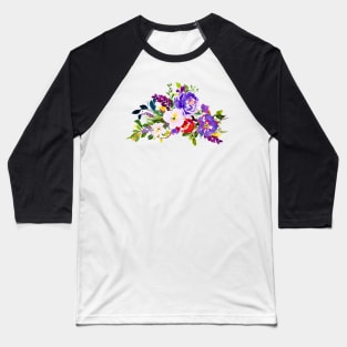 Watercolor Flower Arrangement, Ultra Violet Baseball T-Shirt